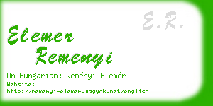 elemer remenyi business card